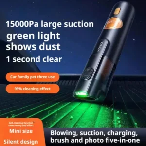Wireless Handheld Car Vacuum Cleaner with Multiple Functions High Suction Power Suction Blowing Portable Lighting Dust Removal