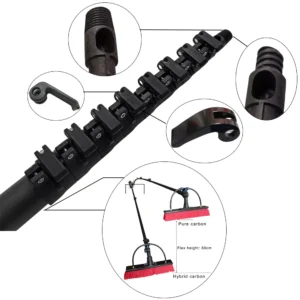 Solar Panel Cleaner 30FT Carbon Fiber Telescopic Pole for Window Cleaning with ACME Euro Thread Tip (Only Pole)