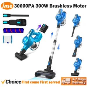 INSE S62 30KPA 300W Cordless Vacuum Cleaner 7-in-1 Handheld Stick Vacuum Up to 45min Runtime for Carpet Hardwood Floor Pet Hair