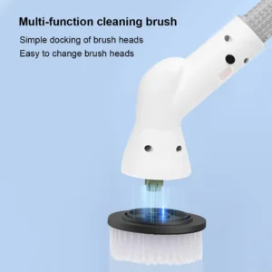 Electric Spin Scrubber Cleaning Brush Waterproof Power Cleaning Brush with 5 Replaceable Brush Heads for Bathroom Floor Tile