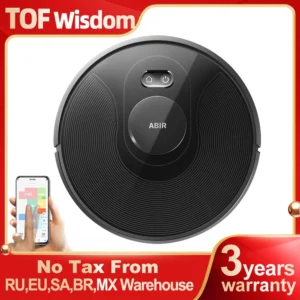 ABIR X8 Robot Vacuum Cleaner ,Laser System, Multiple Floors Maps, Zone Cleaning,Restricted Area Setting for Home Carpet Cleaning