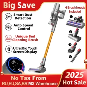 ABIR VC205 Cordless Handheld Vacuum Cleaner,27000PA,Touch Screen,Smart Dust Sensor,Auto Speed Control for Home Bed Carpet Clean