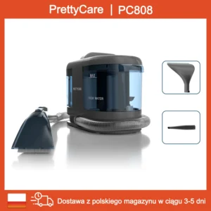 PrettyCare Cordless Fabric Vacuum Cleaner PC808 Carpet Vacuum Cleaner 15Kpa 1.4m Hose Portable Spot Cleaner with 1.7L Water Tank