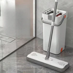 Mop and Bucket with Wringer Set for Home, Flat Mop and Bucket System for Floor Cleaning and Wall Cleaner,Wet and Dry Use
